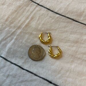 Madewell Twisted Puffy Huggie Hoop Earrings